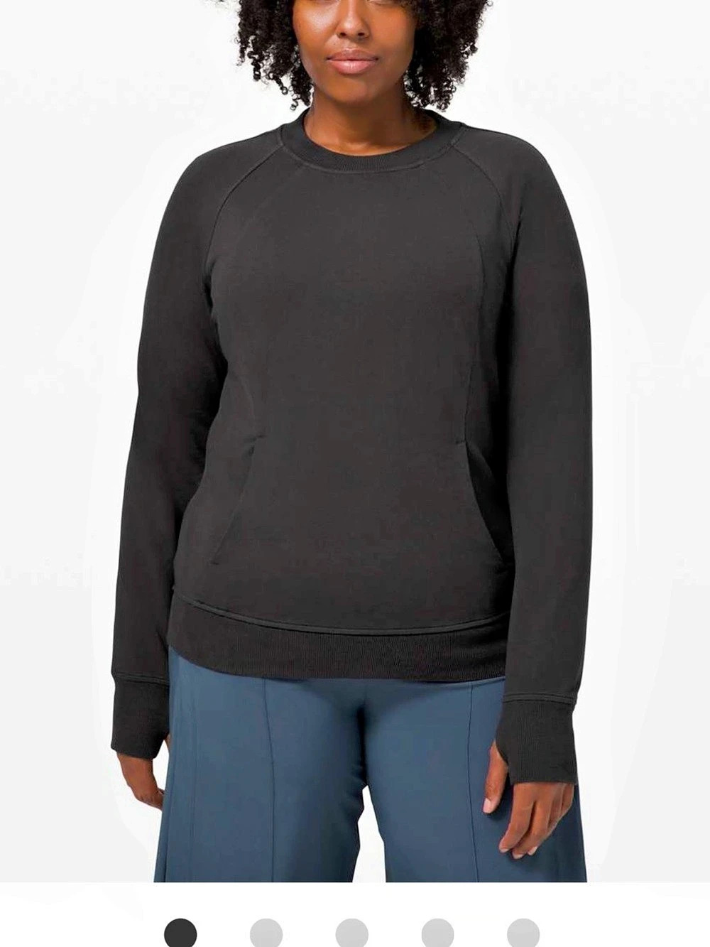 lululemon Scuba Crew Black Crewneck Sweatshirt